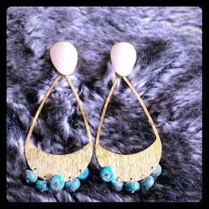Gold and Turquoise Earrings